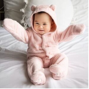 NWOT Magnetic Me Baby Girl Minky Bunting Coat (Pink, 3-6 months)